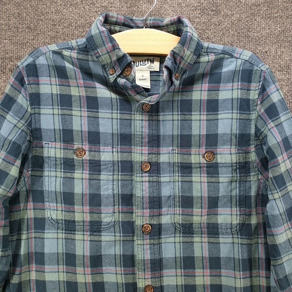 Duluth Men's Slim Fit Flannel Button-Up Shirt Multi Small Long Sleeve Plaid - Picture 3 of 12